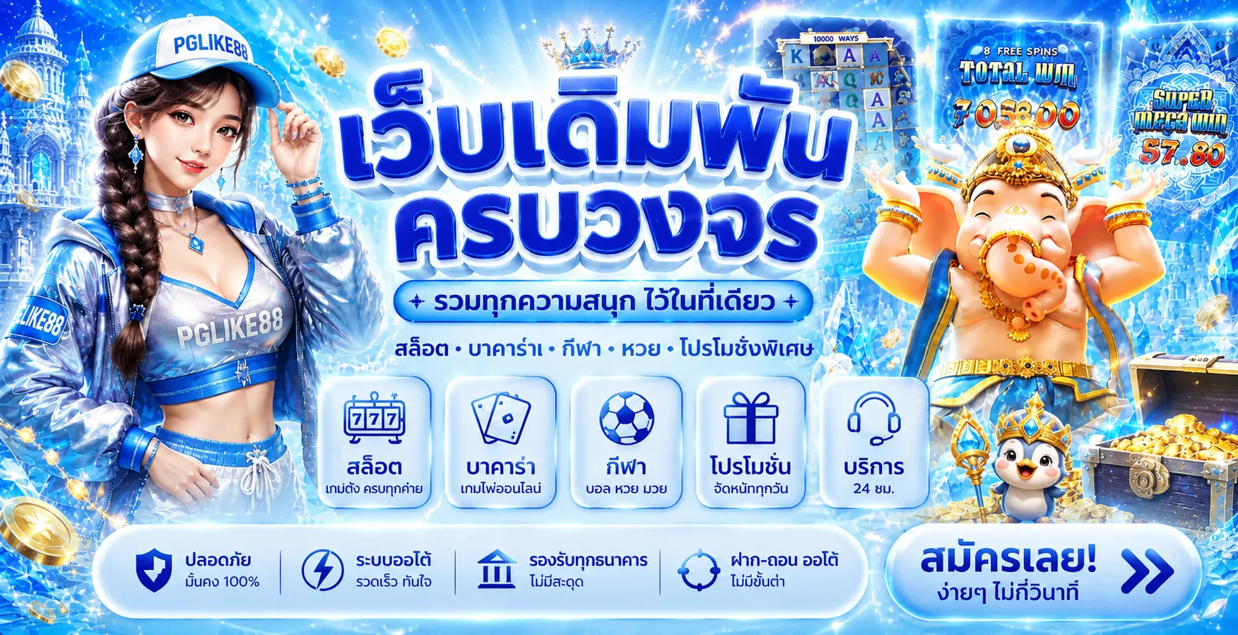 PGLIKE88 ทางเข้าเว็บหลัก รวมสล็อต คาสิโน กีฬาและบริการบนมือถือ